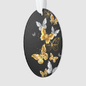 Goud en witte vlinders ornament (voorkant)