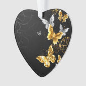 Goud en witte vlinders ornament (voorkant)