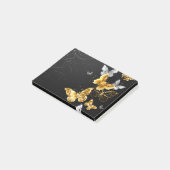 Goud en witte vlinders post-it® notes (Schuin)