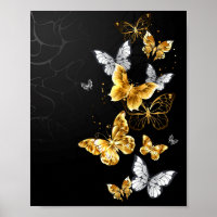 Goud en witte vlinders