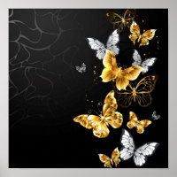 Goud en witte vlinders