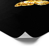 Goud en witte vlinders poster (Hoek)