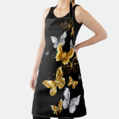 Goud en witte vlinders schort (Insitu)