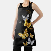 Goud en witte vlinders schort (Insitu)