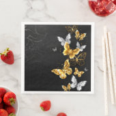 Goud en witte vlinders servet (Insitu)