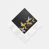 Goud en witte vlinders servet (Hoek)