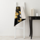 Goud en witte vlinders sherpa deken (In situ)