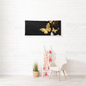 Goud en witte vlinders spandoek (Insitu)