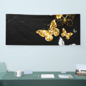 Goud en witte vlinders spandoek (Beurs)