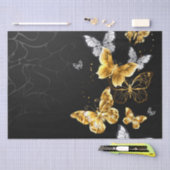 Goud en witte vlinders tissuepapier (Craft)