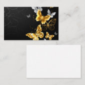 Goud en witte vlinders visitekaartje (Voorkant / Achterkant)