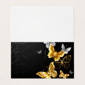 Goud en witte vlinders visitekaartjes (Buitenkant ongevouwen)