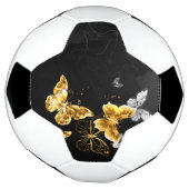 Goud en witte vlinders voetbal (Gedraaid)