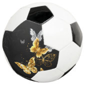 Goud en witte vlinders voetbal (Drie kwart)