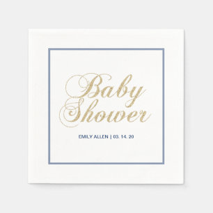 Goud en zeemacht Modern Boy Baby shower Paper Na Servet