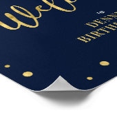 Goud en zeemacht | Moderne Confetti — Welkomstnaam Poster (Hoek)