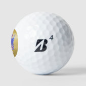 Goud en zeer blauw Golf Kart Aangepaste Monogram N Golfballen (Logo)