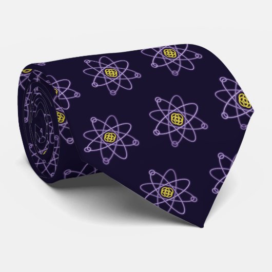 Goud en zilver atomaire structuur wetenschap stropdas (Opgerold)
