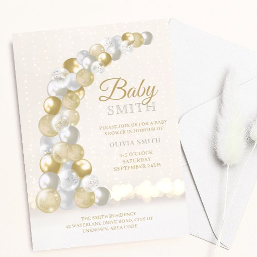 Goud en zilver Baby shower van de Ballon Kaart