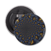 Goud en Zilver Blauw Gesmolten Metaal Button Flesopener (Voorkant)
