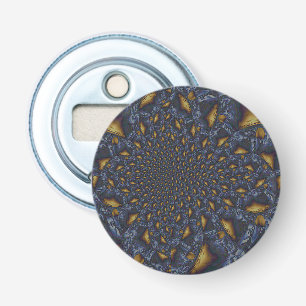 Goud en Zilver Blauw Gesmolten Metaal Button Flesopener