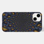 Goud en Zilver Blauw Gesmolten Metaal Case-Mate iPhone Case (Achterkant (horizontaal))
