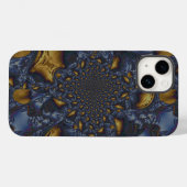 Goud en Zilver Blauw Gesmolten Metaal Case-Mate iPhone Case (Achterkant (horizontaal))