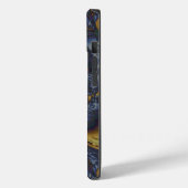 Goud en Zilver Blauw Gesmolten Metaal Case-Mate iPhone Case (Achterkant / Links)