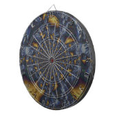 Goud en Zilver Blauw Gesmolten Metaal Dartbord (Voorkant Rechts)