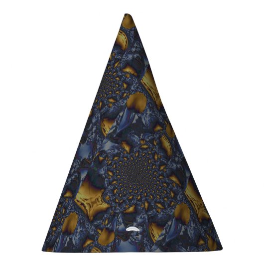 Goud en Zilver Blauw Gesmolten Metaal Feesthoedjes (Rechts)