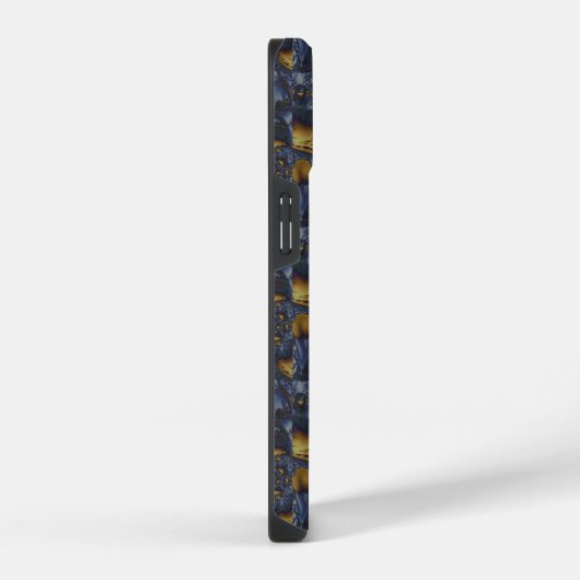 Goud en Zilver Blauw Gesmolten Metaal iPhone Hoesje (Rechterkant)