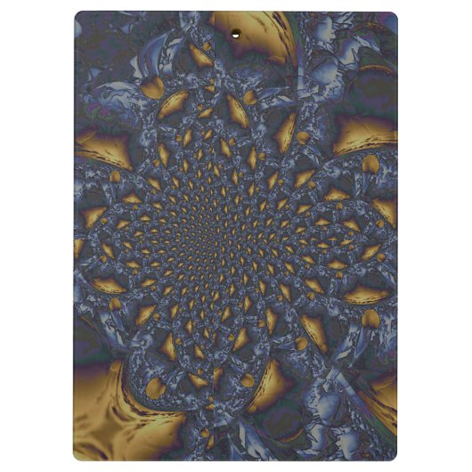 Goud en Zilver Blauw Gesmolten Metaal Klembord (Achterkant)