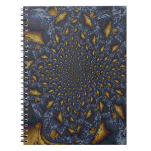 Goud en Zilver Blauw Gesmolten Metaal Notitieboek