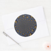 Goud en Zilver Blauw Gesmolten Metaal Ronde Sticker (Envelop)