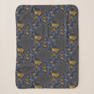 Goud en Zilver Blauw Gesmolten Metaal Sherpa Deken
