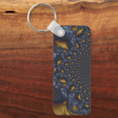 Goud en Zilver Blauw Gesmolten Metaal Sleutelhanger (Voorkant)