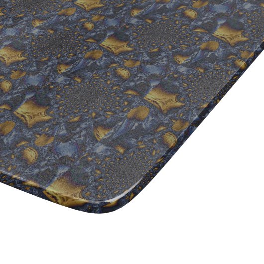 Goud en Zilver Blauw Gesmolten Metaal Snijplank (Hoek)