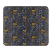 Goud en Zilver Blauw Gesmolten Metaal Snijplank (Voorkant)