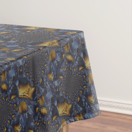 Goud en Zilver Blauw Gesmolten Metaal Tafelkleed (Voorbeeld)