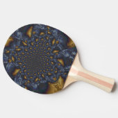 Goud en Zilver Blauw Gesmolten Metaal Tafeltennisbatje (Zijkant)