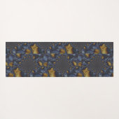 Goud en Zilver Blauw Gesmolten Metaal Yogamat (Achterkant (horizontaal))