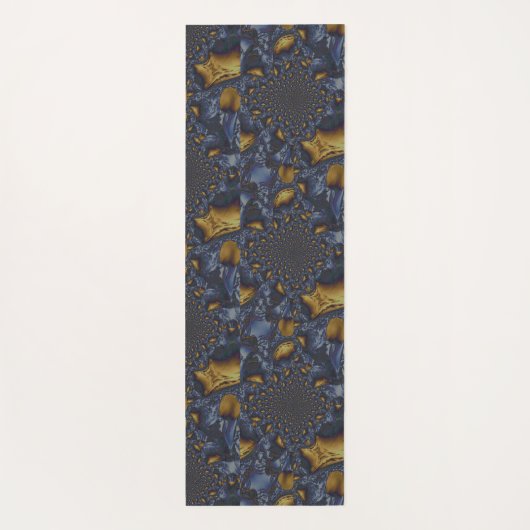 Goud en Zilver Blauw Gesmolten Metaal Yogamat (Achterkant)