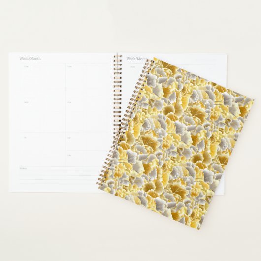Goud en Zilver Gingko laat Chiyogami Planner (Display)