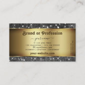 Goud en Zilver Glitter Lichtgevende Sterren Elegan Visitekaartje (Achterkant)