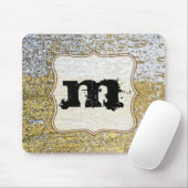 Goud en zilver Grunge Monogram Initiaal Muismat (Met muis)