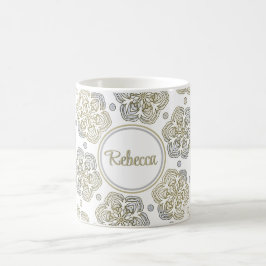 Goud en zilver koffiemok