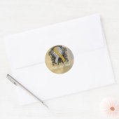 Goud en zilver lint met lint van Wings Ronde Sticker (Envelop)