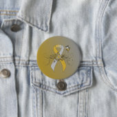 Goud en Zilver Lint met Vlinder Ronde Button 7,6 Cm (In situ)