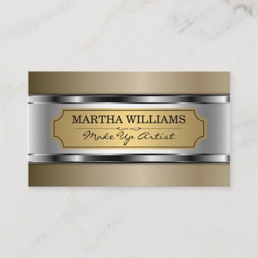 Goud en zilver Metallic achtergrond Visitekaartje (Voorkant)