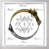 Goud en zilver Ouroboros-symbool Poster (Voorkant)
